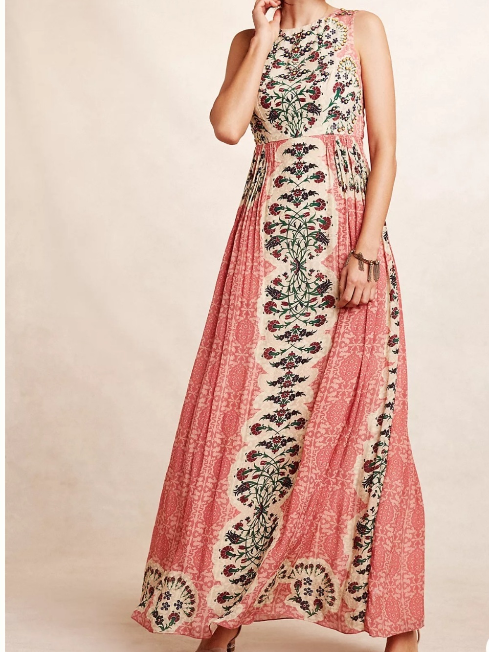 Anthropologie Bhanuni by Jyoti Botanique Beaded Sleeveless Maxi Dress 0 $228